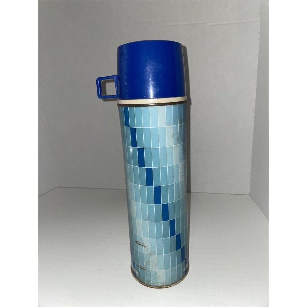 Vintage Hot Cold THERMOS #2410H Shades of Blue, VINTAGE!
